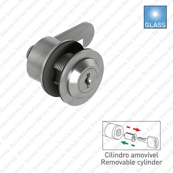 Fechadura com cilindro para arm�rios - Portas em vidro